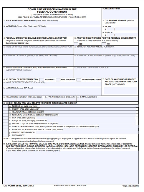 dd Form 2655 fillable