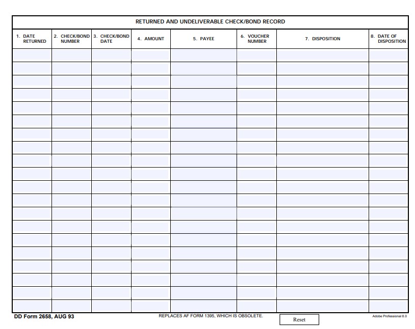 dd Form 2658 fillable