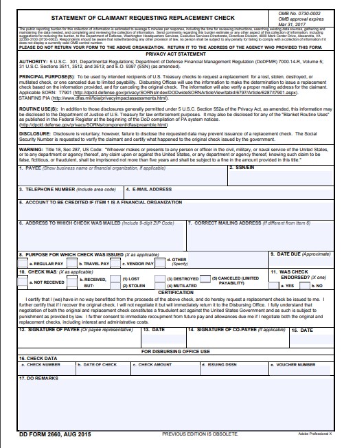 dd Form 2660 fillable