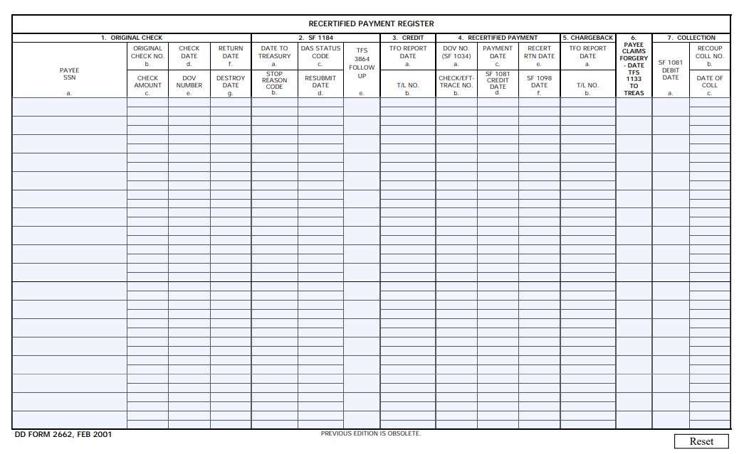 dd Form 2662 fillable