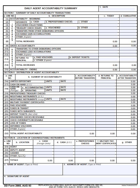 dd Form 2665 fillable