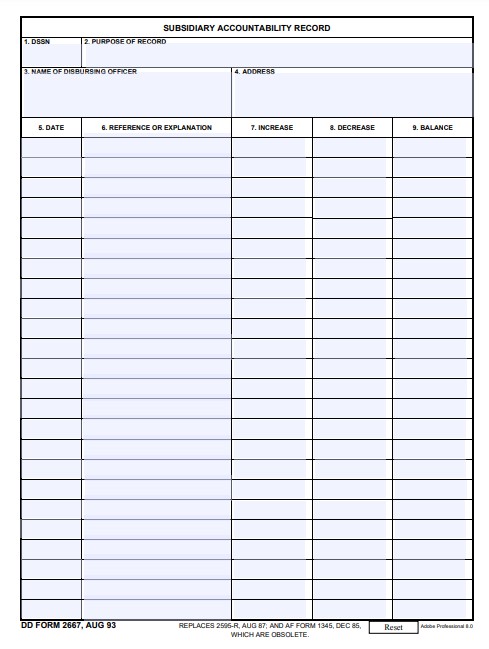 dd Form 2667 fillable