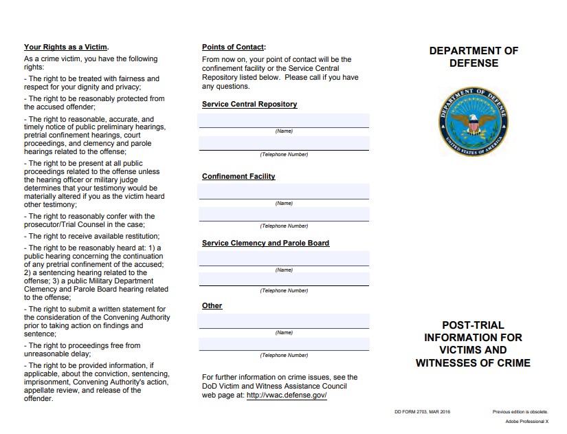 dd Form 2703 fillable