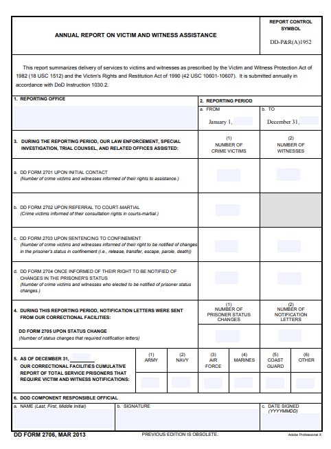 dd Form 2706 fillable