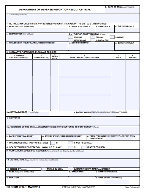 dd Form 2707-1 fillable