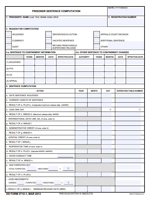 dd Form 2710-1 fillable