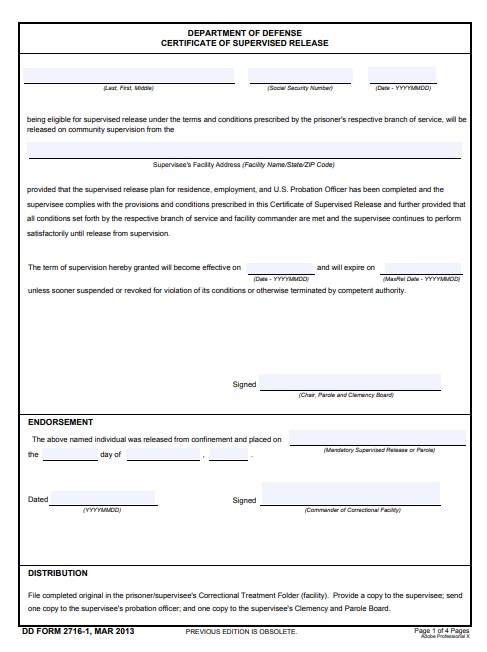 dd Form 2716-1 fillable