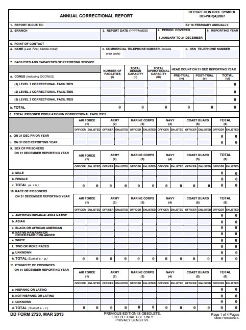 dd Form 2720 fillable