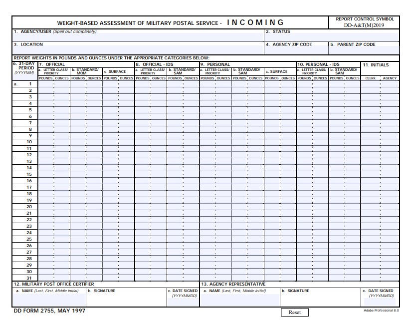 dd Form 2755 fillable