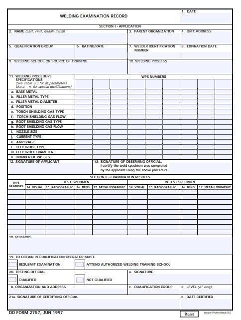 dd Form 2757 fillable