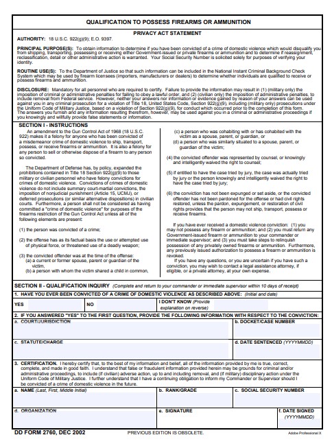 dd Form 2760 fillable