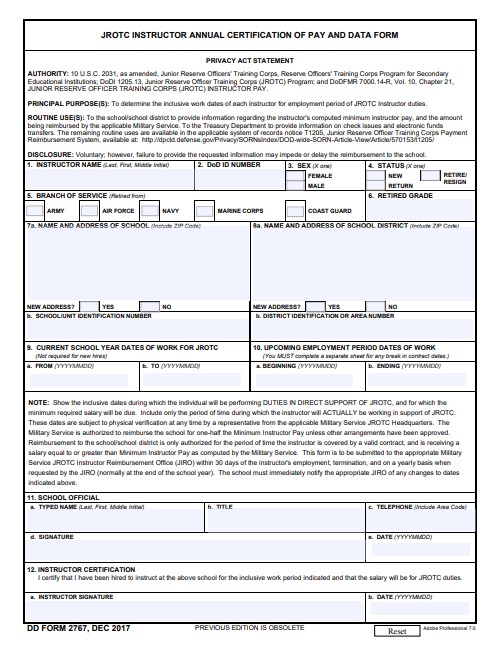 dd Form 2767 fillable