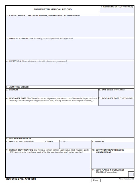 dd Form 2770 fillable