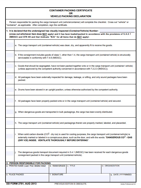 dd Form 2781 fillable