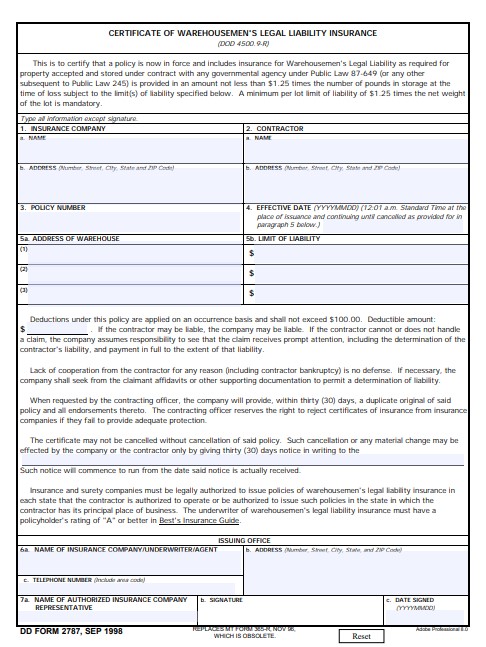 dd Form 2787 fillable