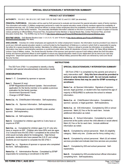 dd Form 2792-1 fillable