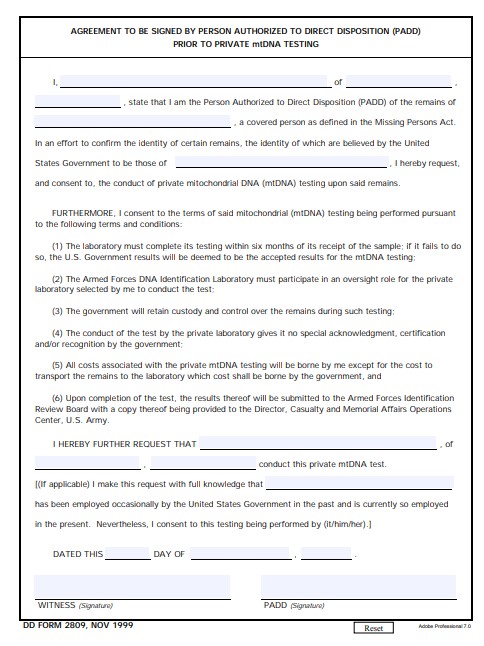 dd Form 2809 fillable