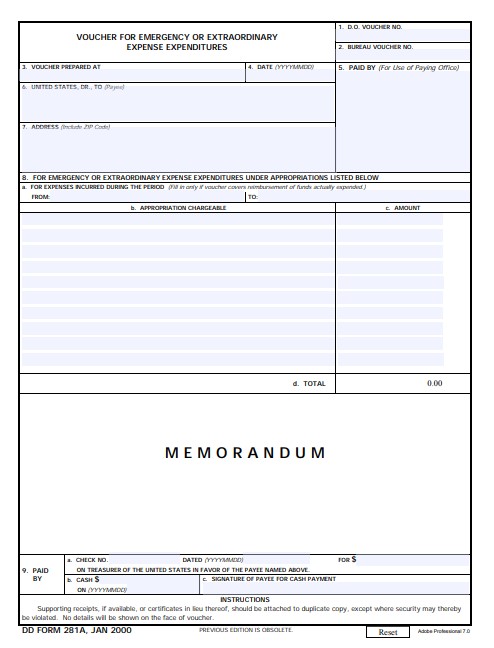 dd Form 281A fillable