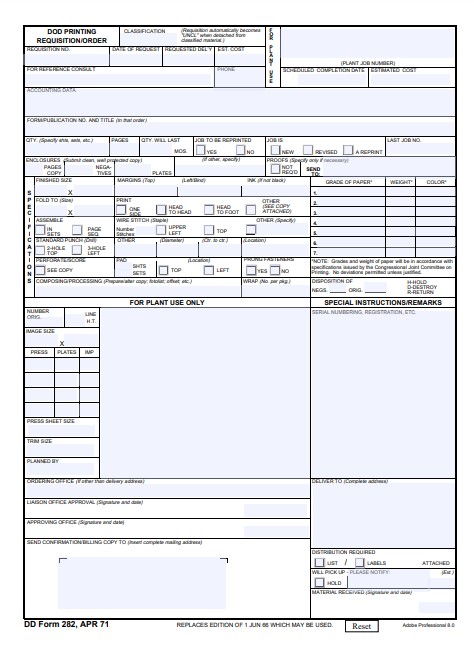 dd Form 282 fillable