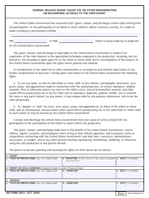 dd Form 2831 fillable