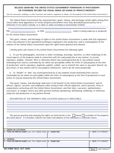 dd Form 2832 fillable