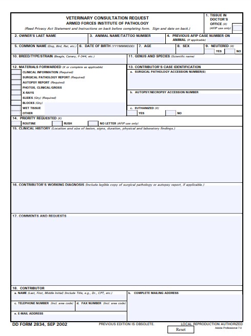 dd Form 2834 fillable