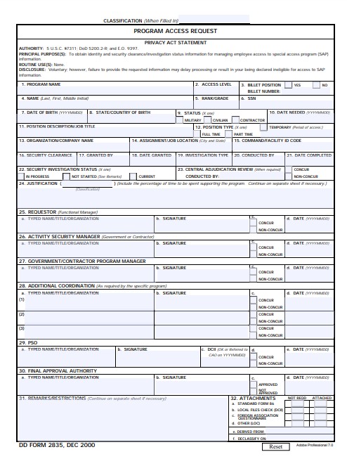 dd Form 2835 fillable