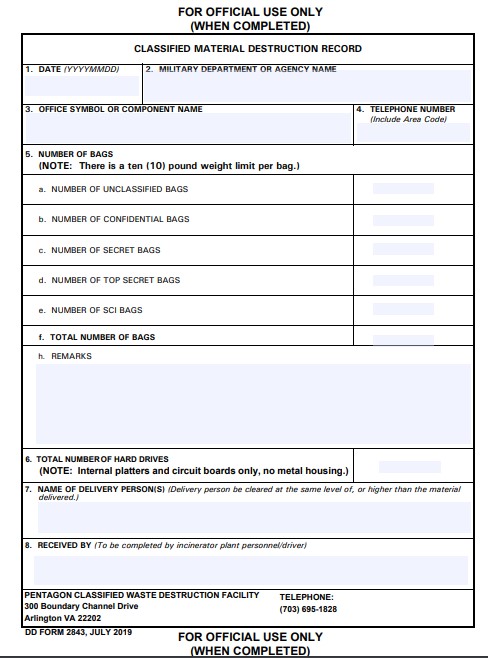 dd Form 2843 fillable