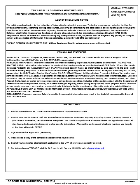 dd Form 2854 fillable