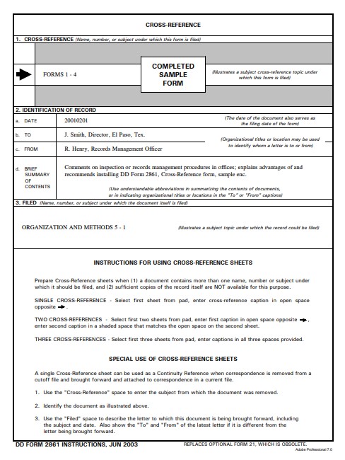 dd Form 2861 fillable