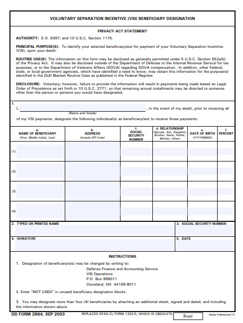 dd Form 2864 fillable