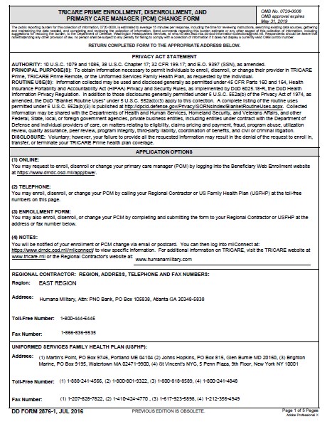 dd Form 2876-1 fillable