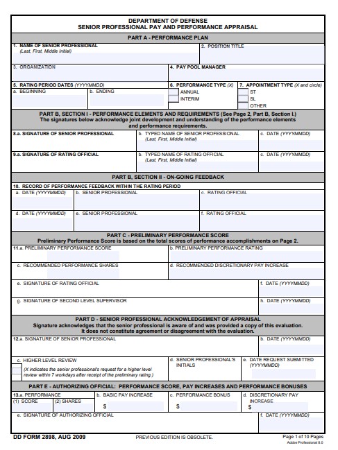 dd Form 2898 fillable