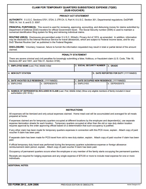 dd Form 2912 fillable