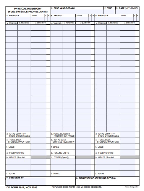 dd Form 2917 fillable