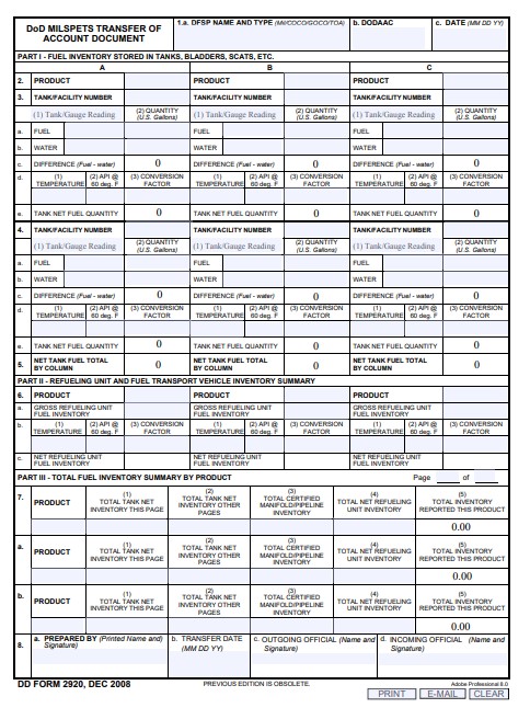 dd Form 2920 fillable