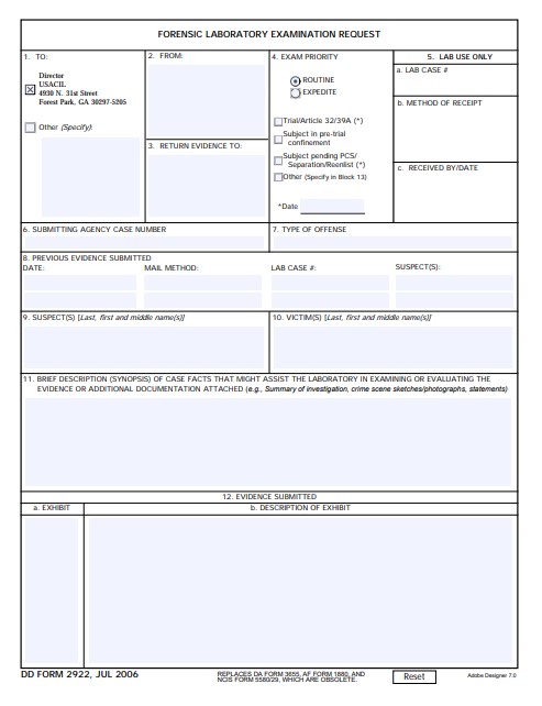 dd Form 2922 fillable