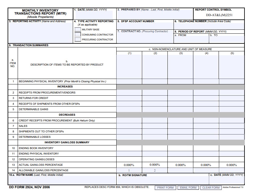 dd Form 2924 fillable