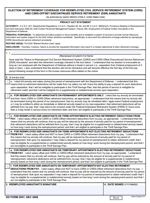 dd Form 2937 fillable