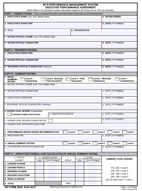 dd Form 2939 fillable