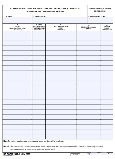 dd Form 2942-3 fillable