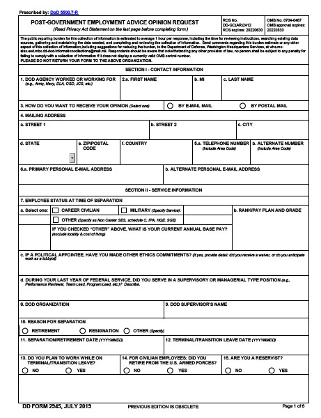 dd Form 2945 fillable