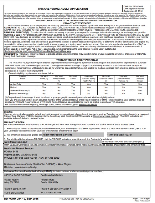 dd Form 2947-2 fillable