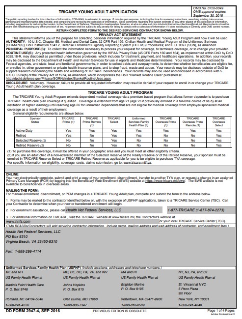 dd Form 2947-4 fillable