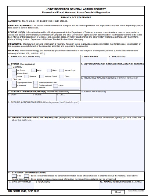 dd Form 2949 fillable