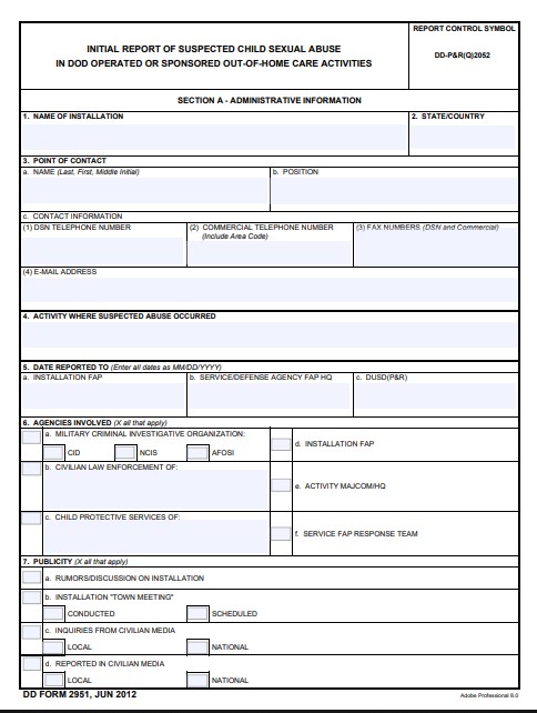 dd Form 2951 fillable