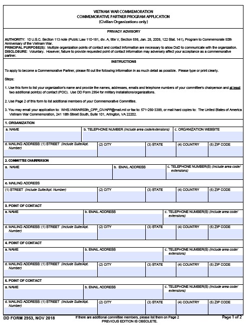 dd Form 2953 fillable