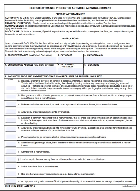 dd Form 2982 fillable