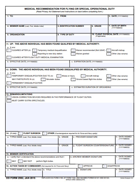 dd Form 2992 fillable