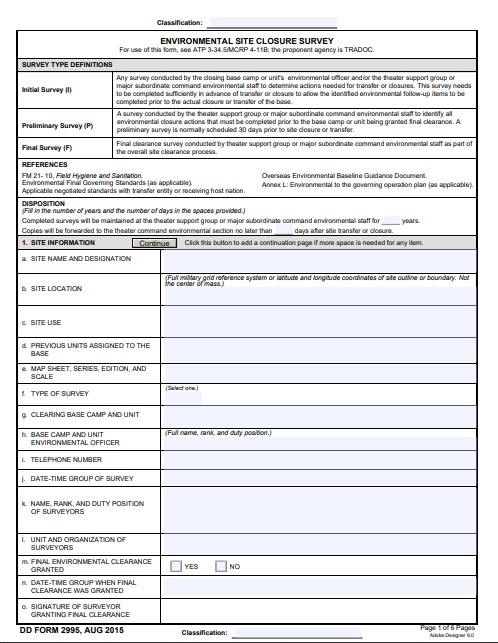 dd Form 2995 fillable